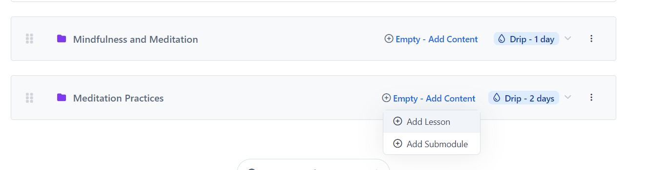 Adding lessons and submodules in ClickFunnels