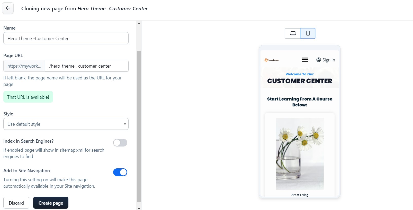 Creating a new page in ClickFunnels using a pre existing template