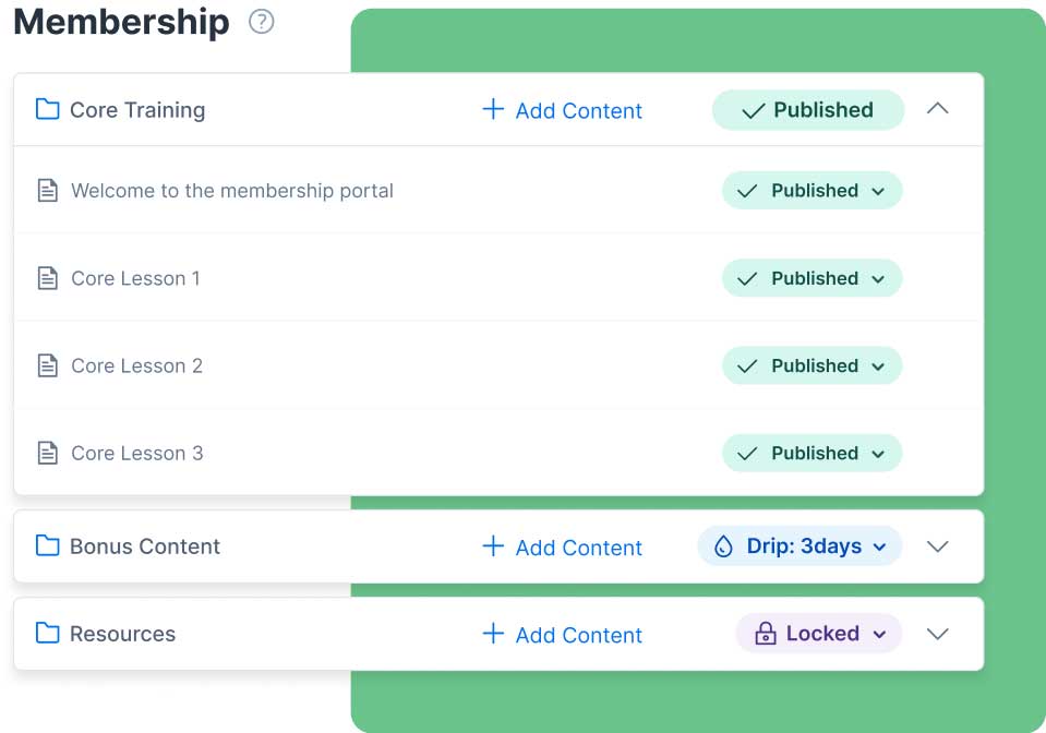 screenshot of kajabi's video lesson tracking