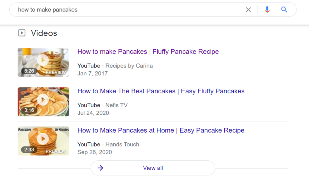 google algorithm video carousel